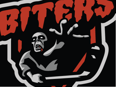 Biters biters hand hockey logo reach sport vector zombie