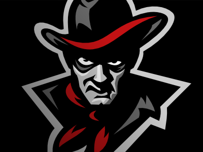Outlaws black hockey logo outlaws sport vector