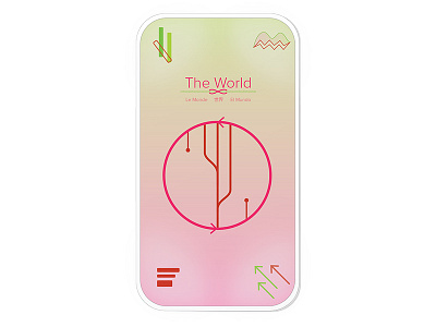 The World : 2015 New Year! color gradient icon minimal redesign simple symbol tarot