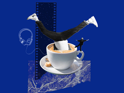 Coffee lovers collage design graphic design illustration
