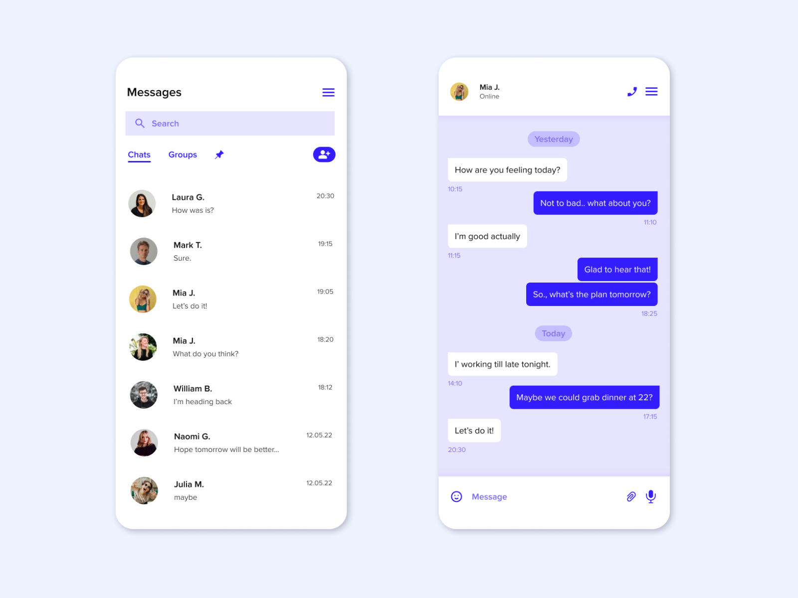 Daily UI 013 - Direct Messaging by Lara Frölich on Dribbble