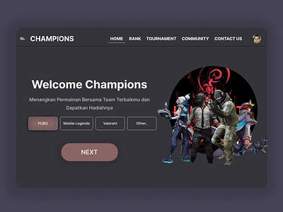 Website Tournament UI Design