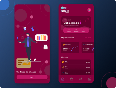Crypo Wallet UI Design 3d animation app branding design graphic design illustration logo mobile mobile apps motion graphics ui uidesign uiux ux vector web