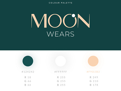 COLOR PALETTE OF A LOGO ' MOON WEARS ' brand branding colorpalette colors colourpalette colours conceptdesign design graphic design graphics logo ui vector
