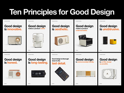 Ten Principles for Good Design: Dieter Rams color design dieter rams graphic design layout poster design typography
