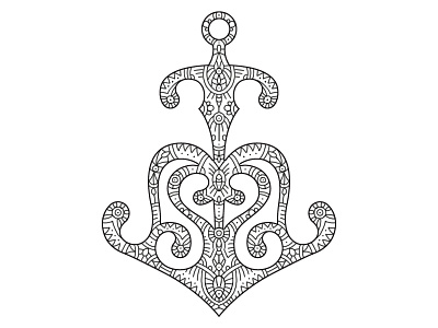 Monogram Anchor anchor design detail doodle freestyle hand drawn henna linework mehndi monogram monoweight tattoo