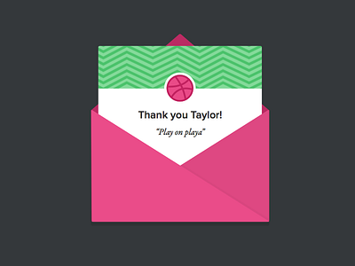 Thank you Taylor! debut dribbble first shot illustrator invite sketch thank you