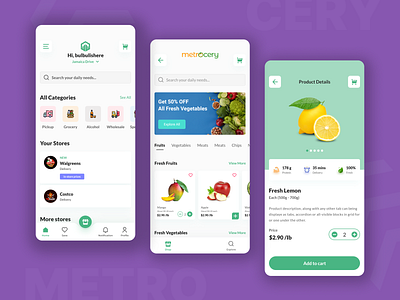 Grocery Mobile App Design app design branding interior design landing page mobile app product design prototyping software design web application web design website design wireframing