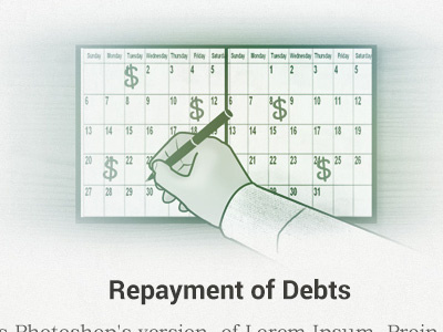 Repayment of Debts bankruptcy illustration payment plan writing
