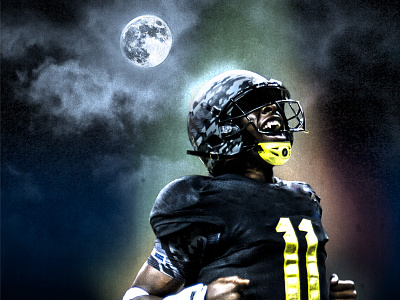 Football Monster fall fangs football halloween monster moon night sky