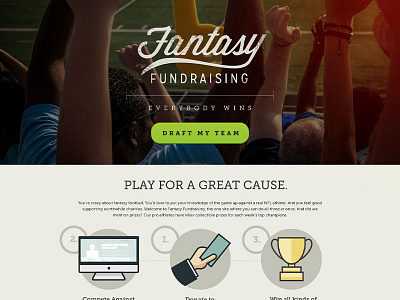 Charity Site athletics charity cta fantasy football game gaming header illustration sports