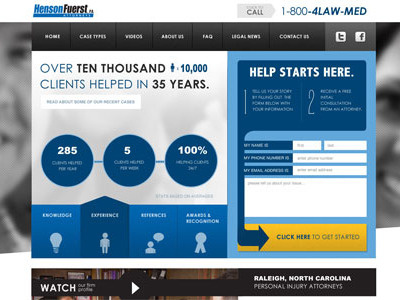 Henson attorney circles contact design form home infographic interface lawyer page site statistics ui user ux website