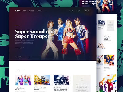 ABBA - Website 70s abba band dance disco discography editorial grifo homepage music typography website