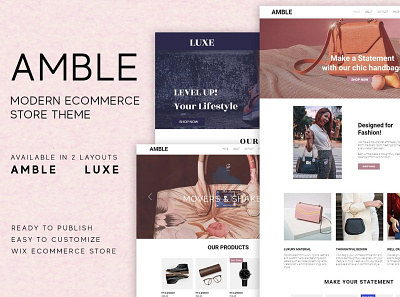 Amble Modern Ecommerce Wix Themes app branding design graphic design illustration illustrator ui ux web website