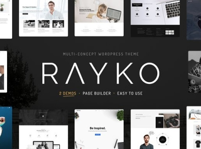 Rayko Multi-Concept WordPress Theme animation app branding design graphic design illustration illustrator minimal ui web website