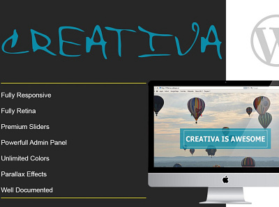 CREATIVA - One Page Parallax Theme app branding design graphic design illustration minimal ui ux web website