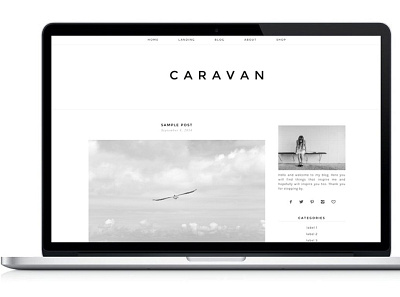 Responsive WP Theme Caravan app branding design graphic design illustration illustrator minimal ui web website