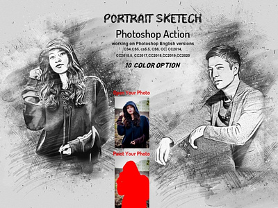 Portrait Sketch Photoshop Action app branding design graphic design illustration illustrator minimal ui ux web website