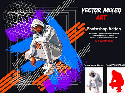 Vector Mixed Art Photoshop Action 1 app branding design graphic design illustration illustrator minimal ui ux web website