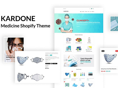 Kardone Medicine Store Shopify Theme 3d animation app branding design graphic design illustration illustrator logo medical items medicine store motion graphics online store shopify shopify theme template theme ui web website