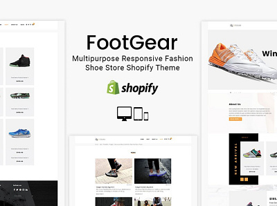 Footgear Shoe Store Shopify Theme 3d android animation app branding design desktop graphic design illustration illustrator ipad iphone logo motion graphics shopify shopify theme theme ui web website