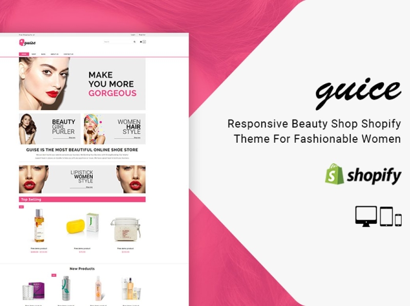 Guise Beauty Shop Shopify Theme 3d animation app beauty shop beauty shopify theme branding design graphic design illustration illustrator logo motion graphics responsive responsive shopify theme shopify shopify theme theme ui web website