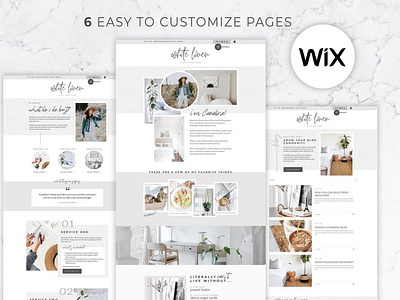 Wix Website Template White Linen 3d animation app branding design ecommerce generic template graphic design illustration illustrator lifestyle bloggers logo motion graphics ui web website website template white linen wix wix template