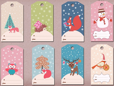 Winter,Christmas gift tags