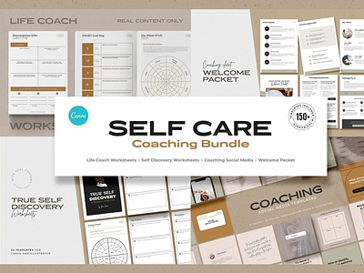 4 in 1 - Self Care Coaching BUNDLE 3d animation app branding design graphic design illustration illustrator logo motion graphics ui web website