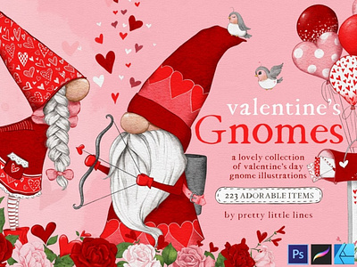 Valentine’s Gnomes Clipart
