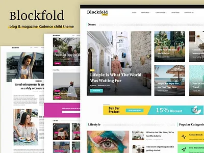 Blockfold - Blog WordPress Theme 3d animation app branding design graphic design illustration illustrator logo motion graphics ui web website