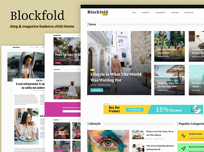 Blockfold - Blog WordPress Theme 3d animation app branding design graphic design illustration illustrator logo motion graphics ui web website