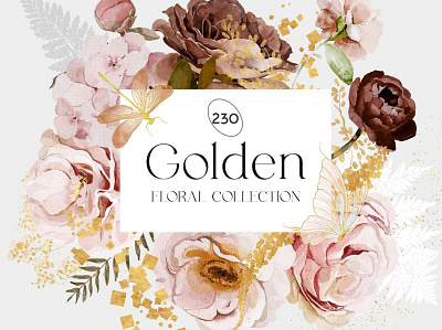 Golden -Bush & Dusty Rose Collection 3d animation app branding design graphic design illustration illustrator logo motion graphics ui web website