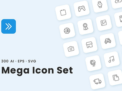 Mega Icon Set - 300 Line Icons