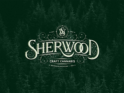 Sherwood Cannabis branding cannabis lettering logo logotype typography