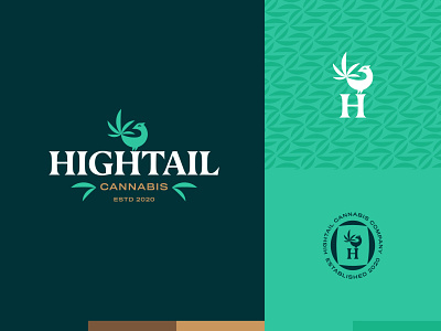 Hightail Branding bird branding cannabis illustration logo logotype mascot tropical typography