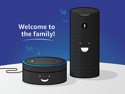 Say Hi to Tap & Dot amazon dot echo illustration tap vector