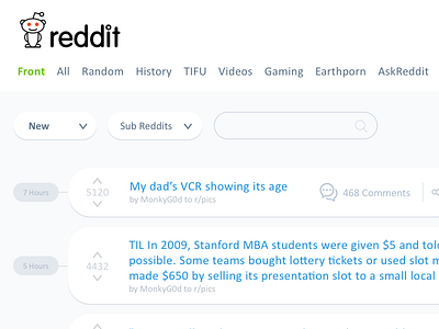 WIP - Reddit Redesign Version 2 app clean design iphone mobile reddit sketch ui ux web website