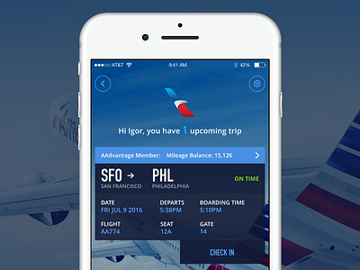 American Airlines airline app design flight interface ios iphone mobile product design ui ux