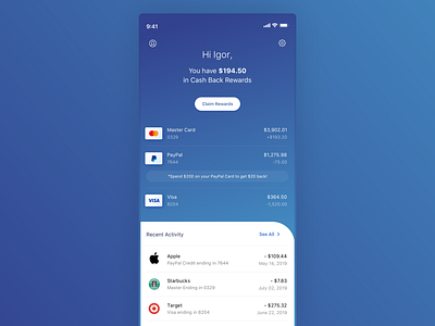 Credit Cards - WIP 2 app banking clean concept dashboard design finance flat icon interface ios iphone mobile money product design sketch ui ux web web design