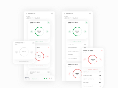 Bitcoin Hash Rate Dash Cards (WIP)