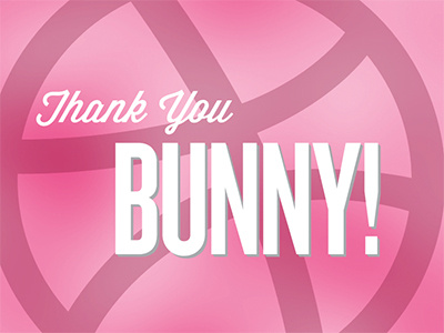 Thank You Bunny! bunny dribbble pink thank you