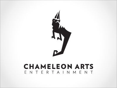 Chameleon Arts Entertainment Logo black black and white chameleon logo mark reptile