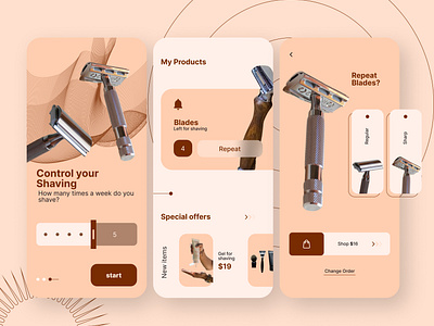 Shaving equipment ordering app mobile app ordering app shave shaving cream shaving stick
