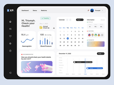 Medical app dashboard