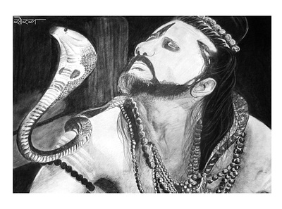 Sadhu of Banaras art blackandwhite charcoal charcoal painting charcoalart paperart