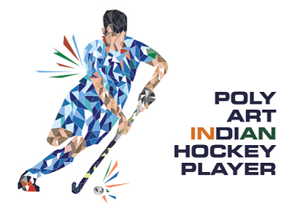 POLY ART INDIAN HOCKEY PLAYER art digitalarts field hockey hockey illustration painting polyart sports vector