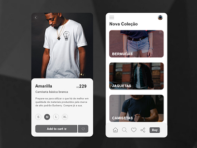 Layout Loja de Roupas - 1 app design flat mobile mobile app store store app store design ui