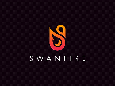 Swanfire Logo Concept branding fire flame illustration logo orange simple swan symbol ui vector