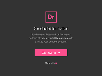 2x Dribbble Invites 2d button dribbble flat giveaway invitation invite invites lettering ui